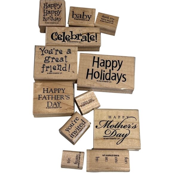Stampin Up! All Year Cheer II Rubber Stamps Set Of 12 For Crafting & Scrapbookin - Picture 1 of 3